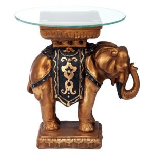 Design Toscano NG30585 19 1/2 Inch Maharajah Golden Elephant Table