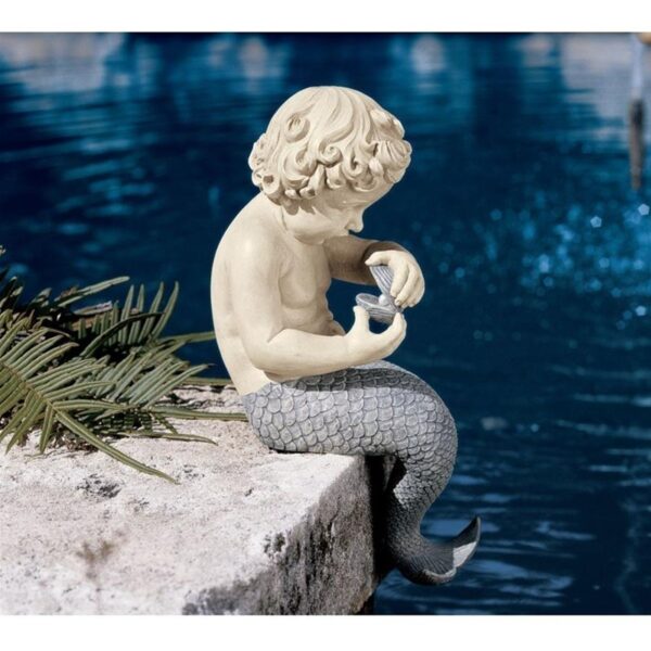 Design Toscano NG31302 7 Inch Oceans Little Treasures Merman Statue