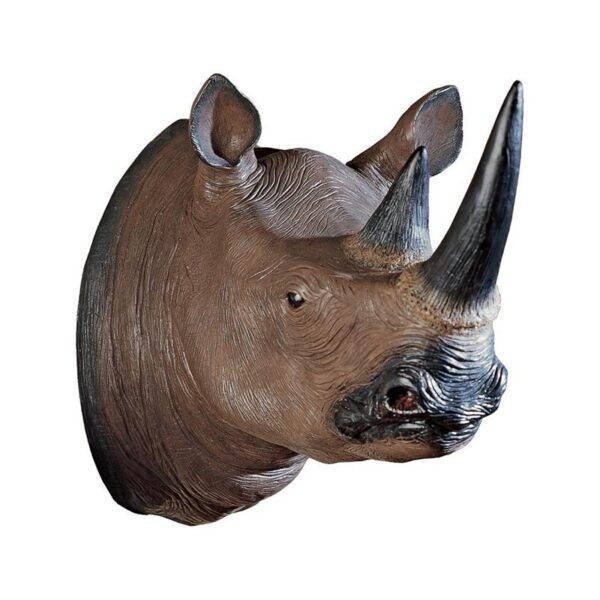 Design Toscano NG32433 16 Inch Rhinoceros Wall Trophy - Black