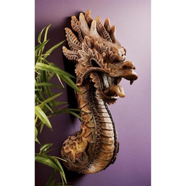 Design Toscano NG33987 6 Inch Asian Fire Dragon Wall Plaque