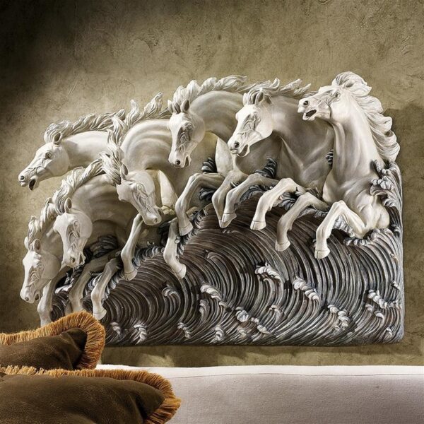 Design Toscano NG34016 31 1/2 Inch Neptunes Horses of the Sea Frieze