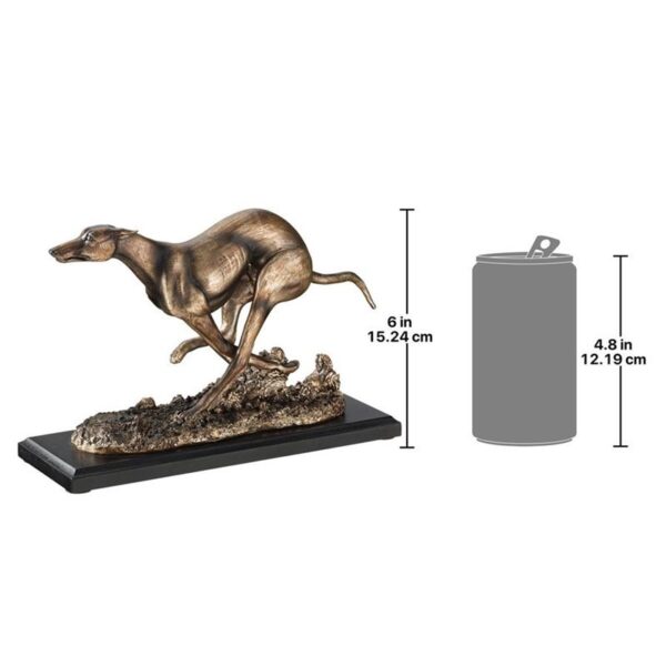 Design Toscano NY1280200 3 Inch Greyhound Whippet Art Deco Dog Statue