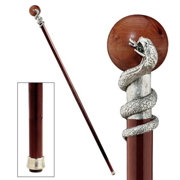 Design Toscano PA9095 Padrone 1 Inch Snake with Globe Walking Stick