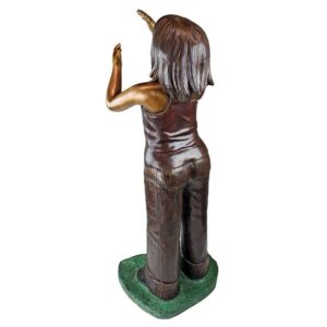 Design Toscano PB1045 16 1/2 Inch Preening Equestrian Girl Statue - Bronze