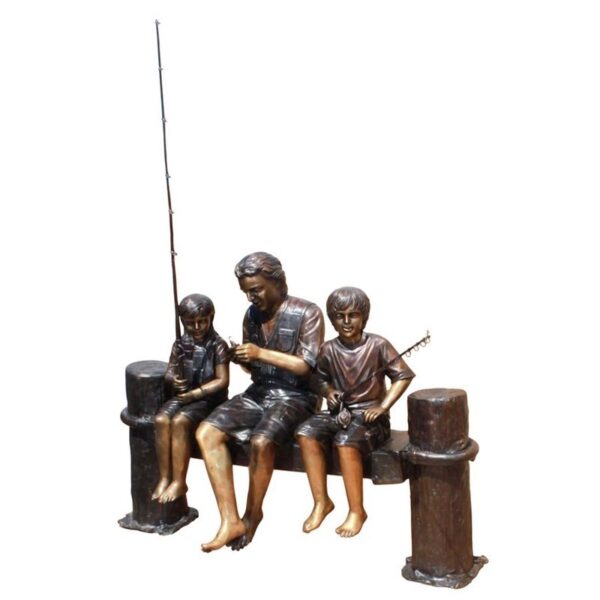 Design Toscano PB1050 63 Inch Family Fishing Statue - Bronze