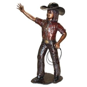 Design Toscano PB1052 31 Inch Little Cowgirl Hand Up