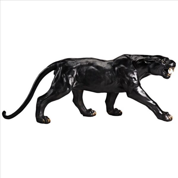 Design Toscano PB1194 24 Inch Panther Predator Black Jaguar Cast Bronze Garden Statue