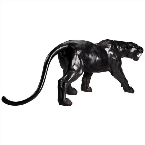 Design Toscano PB1194 24 Inch Panther Predator Black Jaguar Cast Bronze Garden Statue