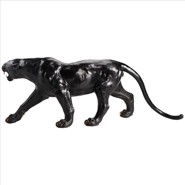 Design Toscano PB1194 24 Inch Panther Predator Black Jaguar Cast Bronze Garden Statue