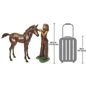 Design Toscano PB91045 Equestrian Girl with Foal Statue Set