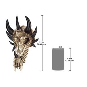 Design Toscano PD203 7 1/2 Inch Dragon Bones Skull Plaque