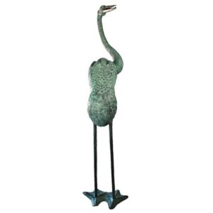 Design Toscano PK7451 24 Inch Colossal Curved Neck Crane Statue - Bronze