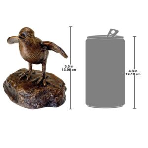 Design Toscano PN4969 5 1/2 Inch Single Baby Quail Chick Statue - Bronze