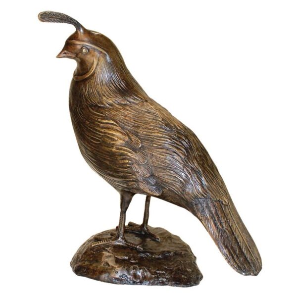 Design Toscano PN6211 6 Inch Male California Quail Statue - Bronze