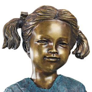 Design Toscano PN6341 13 Inch Sitting Savannah Girl with Dog - Bronze