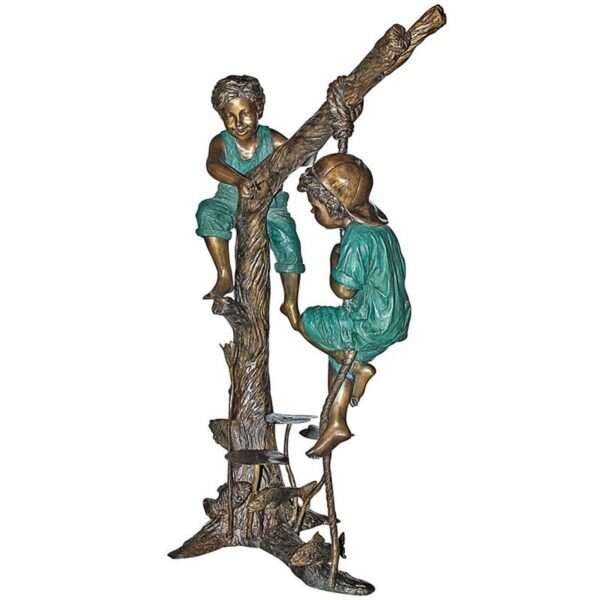 Design Toscano PN6715 43 Inch Frolicking Fisher Boys on Tree - Bronze