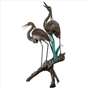 Design Toscano PN6805 57 1/2 Inch Two Herons on a Log Statue - Bronze