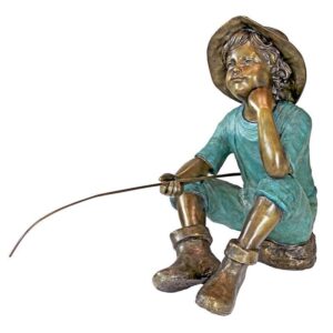 Design Toscano PN6961 29 Inch Fish Wish Fisherboy Statue - Bronze