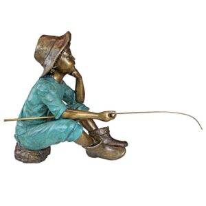 Design Toscano PN6961 29 Inch Fish Wish Fisherboy Statue - Bronze