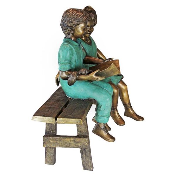 Design Toscano PN7303 42 1/2 Inch Read to Me Boy and Girl Statue - Bronze