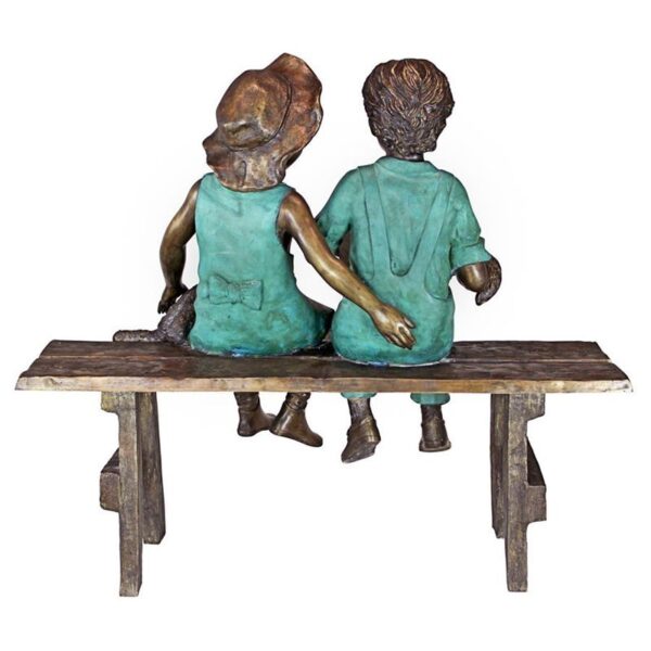 Design Toscano PN7303 42 1/2 Inch Read to Me Boy and Girl Statue - Bronze