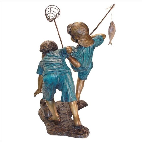 Design Toscano PN7504 32 Inch Double Trouble Fishing Boys - Bronze