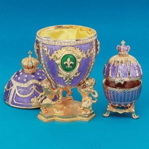 Design Toscano QF11 3 Inch Royal Fleur De Lis Faberge Egg