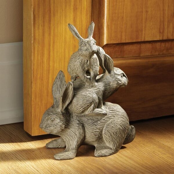 Design Toscano QH11134 6 Inch Bunched Bunnies Cast Iron Rabbit Statue