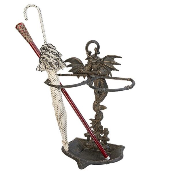 Design Toscano QH9267 17 1/2 Inch Wyvern Dragon Iron Walking Stick Holder