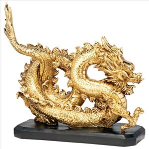 Design Toscano QL1196 15 1/2 Inch Emperor S Golden Dragon Asian Statue