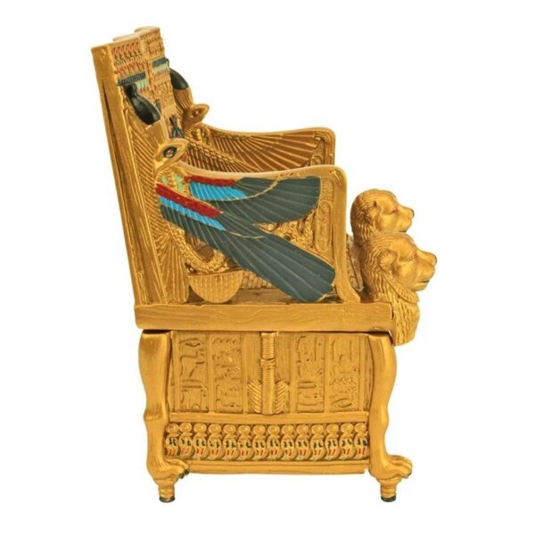 Design Toscano QL14557 4 1/2 Inch King Tuts Golden Throne Treasure Box