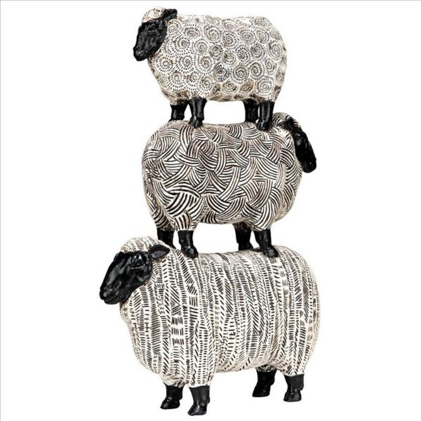 Design Toscano QL1502 9 Inch Stacked Sheep Spirit Animal Statue