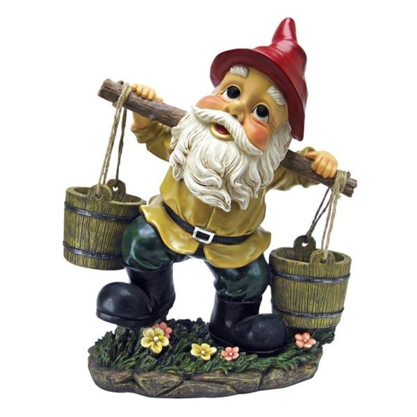 Design Toscano QL153320 14 Inch Barney Two Buckets Garden Gnome Statue