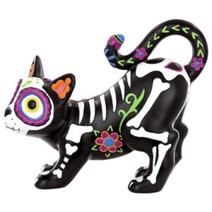 Design Toscano QL180934 5 1/2 Inch Dia De Los Muertos Gatto Skeleton Cat