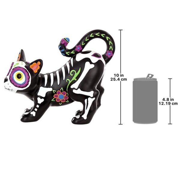 Design Toscano QL180934 5 1/2 Inch Dia De Los Muertos Gatto Skeleton Cat