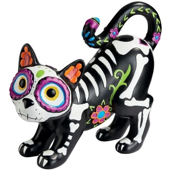 Design Toscano QL180934 5 1/2 Inch Dia De Los Muertos Gatto Skeleton Cat