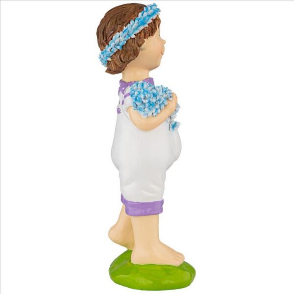 Design Toscano QL215172 7 Inch Bluebonnet Twins Springtime Child Garden Statue Thierry Boy