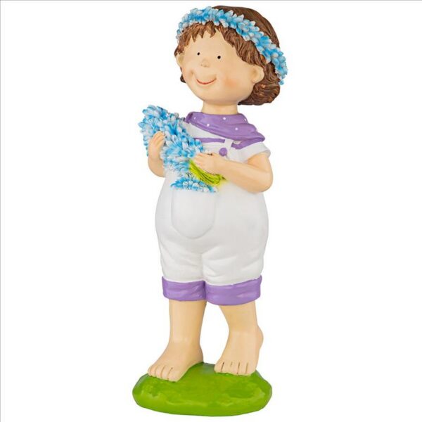 Design Toscano QL215172 7 Inch Bluebonnet Twins Springtime Child Garden Statue Thierry Boy