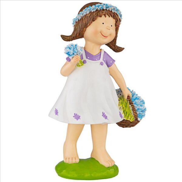 Design Toscano QL215174 7 Inch Bluebonnet Twins Springtime Child Garden Statue Juliette Girl