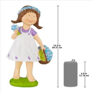 Design Toscano QL215174 7 Inch Bluebonnet Twins Springtime Child Garden Statue Juliette Girl