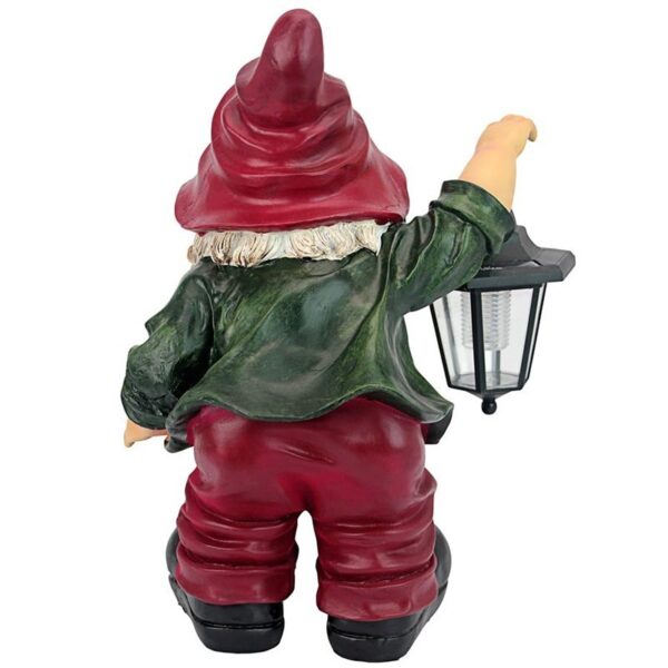 Design Toscano QL30314 11 Inch Edison with Solar Lantern Gnome Statue