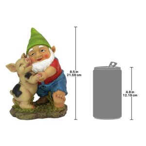 Design Toscano QL30777 6 Inch Happy as a Pig in Slop Garden Gnome