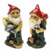 Design Toscano QL368825 7 Inch Gulliver and Mushroomie Garden Gnomes Set