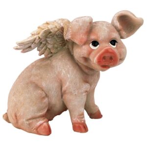 Design Toscano QL57201 7 1/2 Inch Flying Pig Statue Sitting