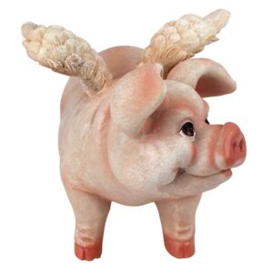 Design Toscano QL57203 8 Inch Flying Pig Statue Standing