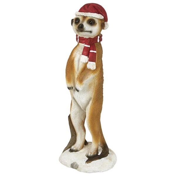 Design Toscano QL57961 6 Inch Merry Meerkat Holiday Greeter Statue