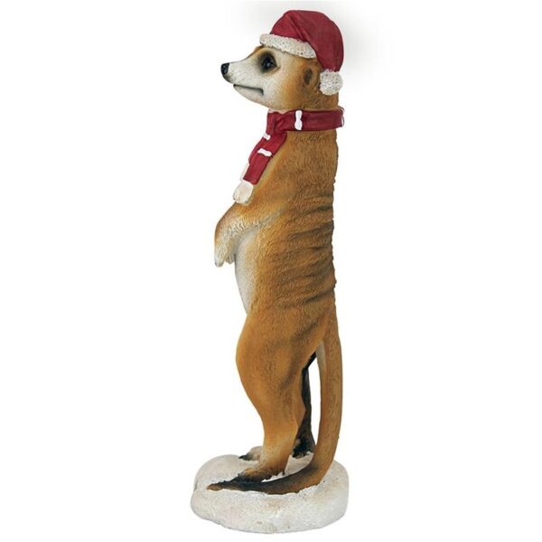 Design Toscano QL57961 6 Inch Merry Meerkat Holiday Greeter Statue