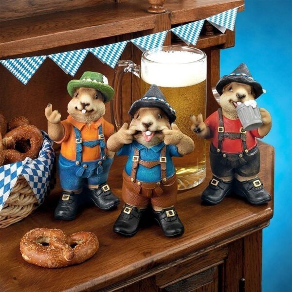 Design Toscano QL58565 4 Inch Oktoberfest Muskrats Beer Buddy Trio