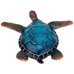 Design Toscano QL59585 12 Inch Medium Blue Sea Turtle Statue