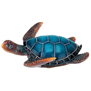 Design Toscano QL59585 12 Inch Medium Blue Sea Turtle Statue